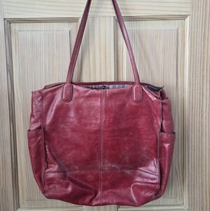 Hobo The Original Tote Bag Red Leather Purse Shoulder Bag